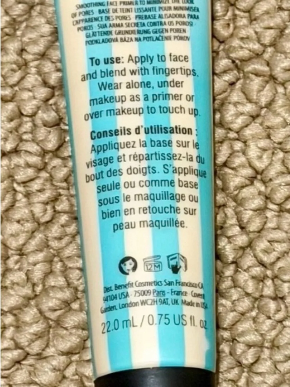 Benefit POREfessional Primer Tube in Aqua Blue and Black
